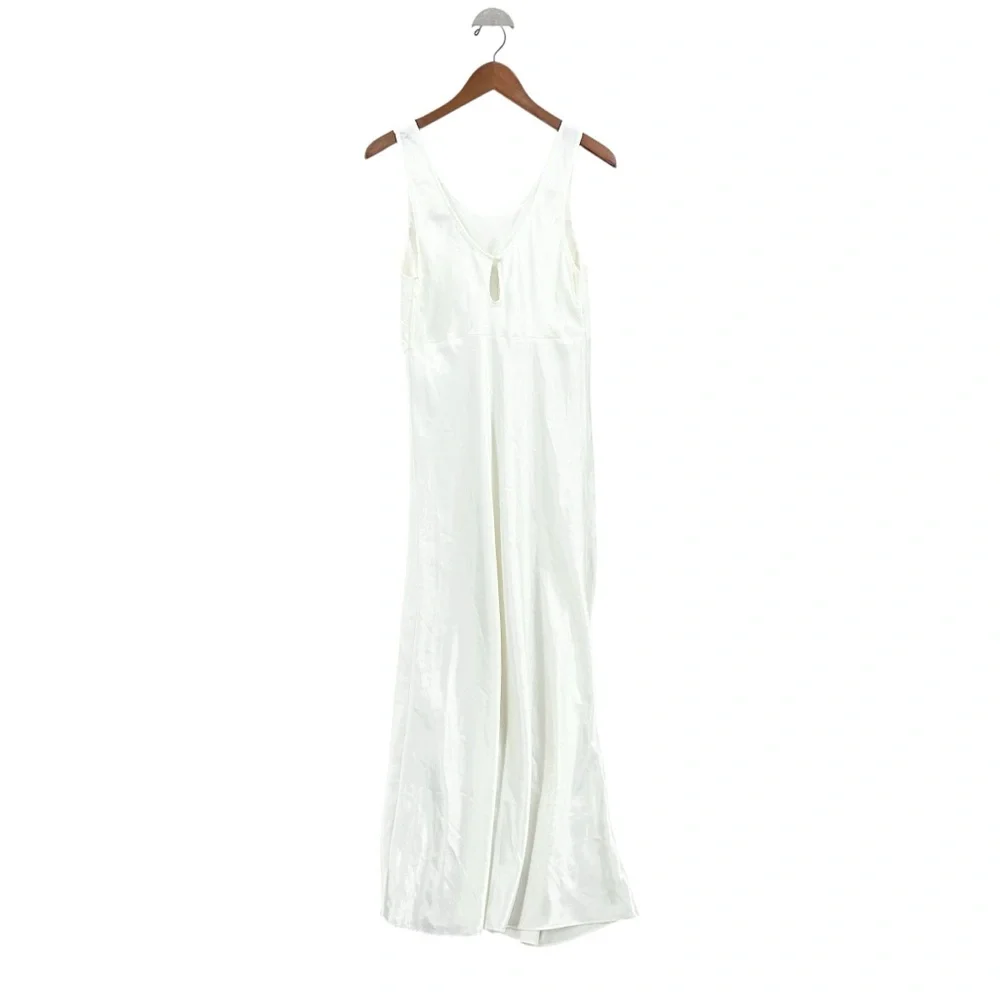 VICTORIA’S SECRET Nightgown Vintage Satin Pearl Beaded Bridal White